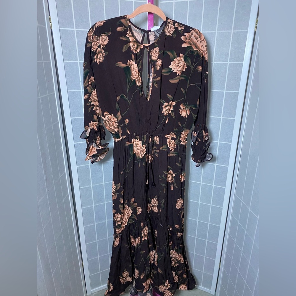 NWT Johanna Ortiz x H&M Pink Floral Long Sleeve Dress - Picture 7 of 11